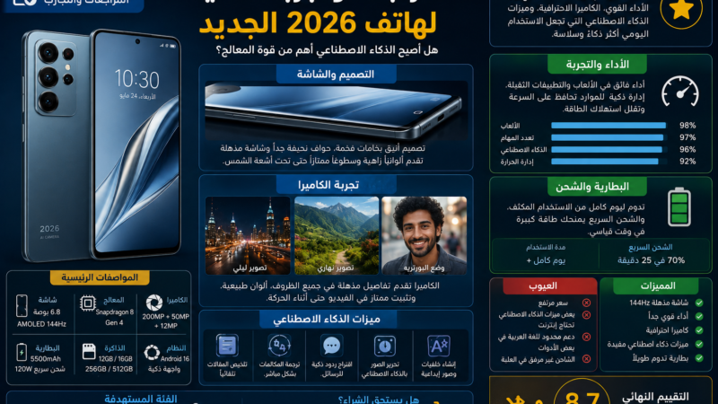 مراجعة وتجربة عملية لهاتف 2026 الجديد: هل أصبح الذكاء الاصطناعي أهم من قوة المعالج؟