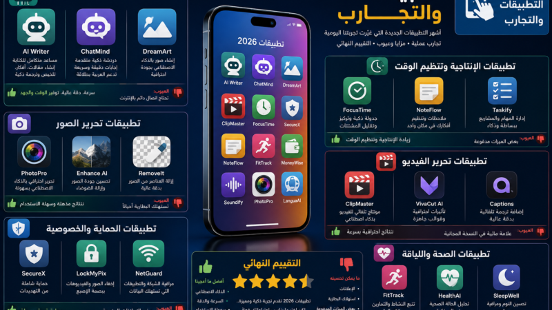 تطبيقات 2026 التي غيّرت طريقة استخدامنا للهاتف: تجربة عملية لأشهر الأدوات الذكية الجديدة