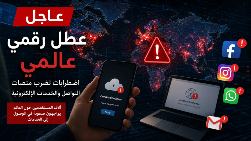 موجة اضطرابات رقمية عالمية تضرب منصات التواصل والخدمات الإلكترونية وتثير قلق المستخدمين