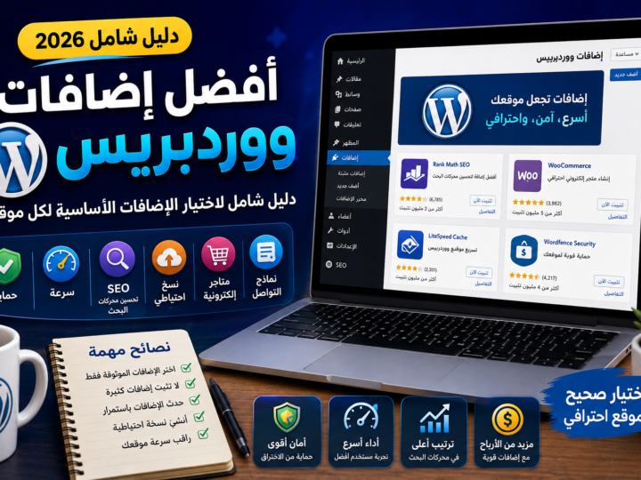 أفضل إضافات ووردبريس 2026: دليل شامل لاختيار الإضافات الأساسية لكل موقع
