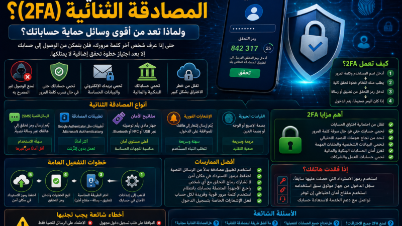 ما هي المصادقة الثنائية (2FA)؟ ولماذا تعد من أقوى وسائل حماية حساباتك؟