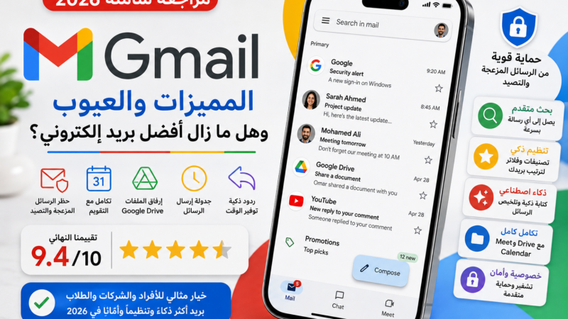 مراجعة تطبيق Gmail 2026: المميزات والعيوب وهل ما زال أفضل بريد إلكتروني؟
