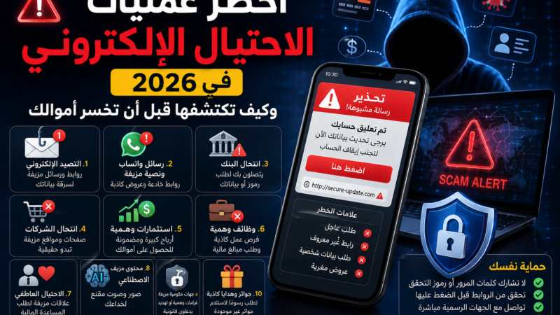 أخطر عمليات الاحتيال الإلكتروني في 2026 وكيف تكتشفها قبل أن تخسر أموالك