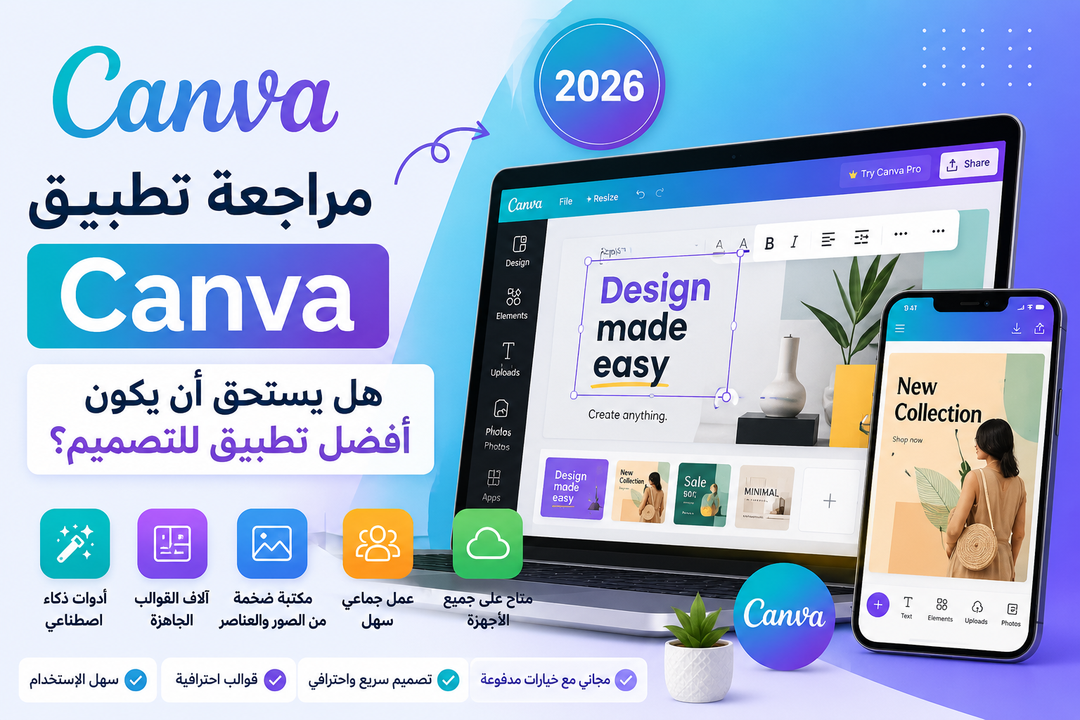 مراجعة تطبيق Canva في 2026: هل لا يزال أفضل تطبيق للتصميم للمبتدئين والمحترفين؟