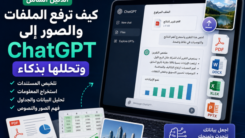 كيفية رفع الملفات والصور إلى ChatGPT وتحليلها بذكاء: دليل شامل لاستخراج المعلومات وفهم المستندات