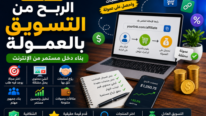 الربح من التسويق بالعمولة للمبتدئين: دليل عملي لبناء دخل من الإنترنت