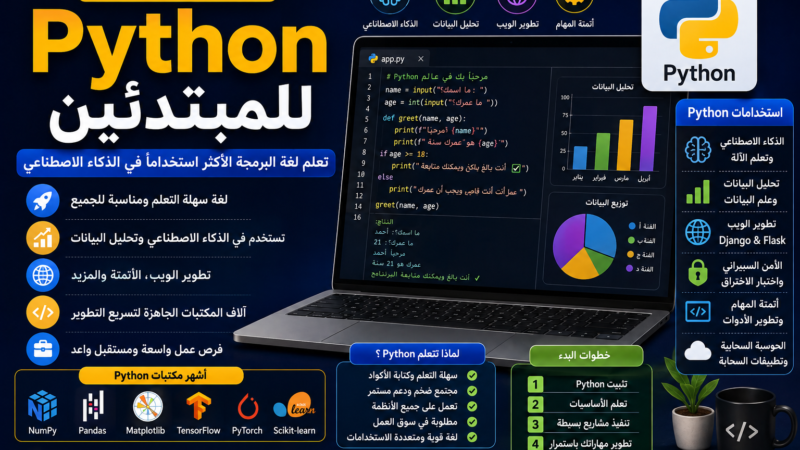 Python للمبتدئين: تعلم لغة البرمجة الأكثر استخدامًا في الذكاء الاصطناعي