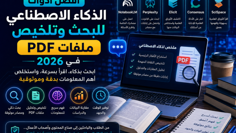 أفضل أدوات الذكاء الاصطناعي للبحث وتلخيص ملفات PDF في 2026