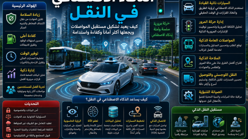 الذكاء الاصطناعي في النقل: كيف يعيد تشكيل مستقبل السيارات والمواصلات؟