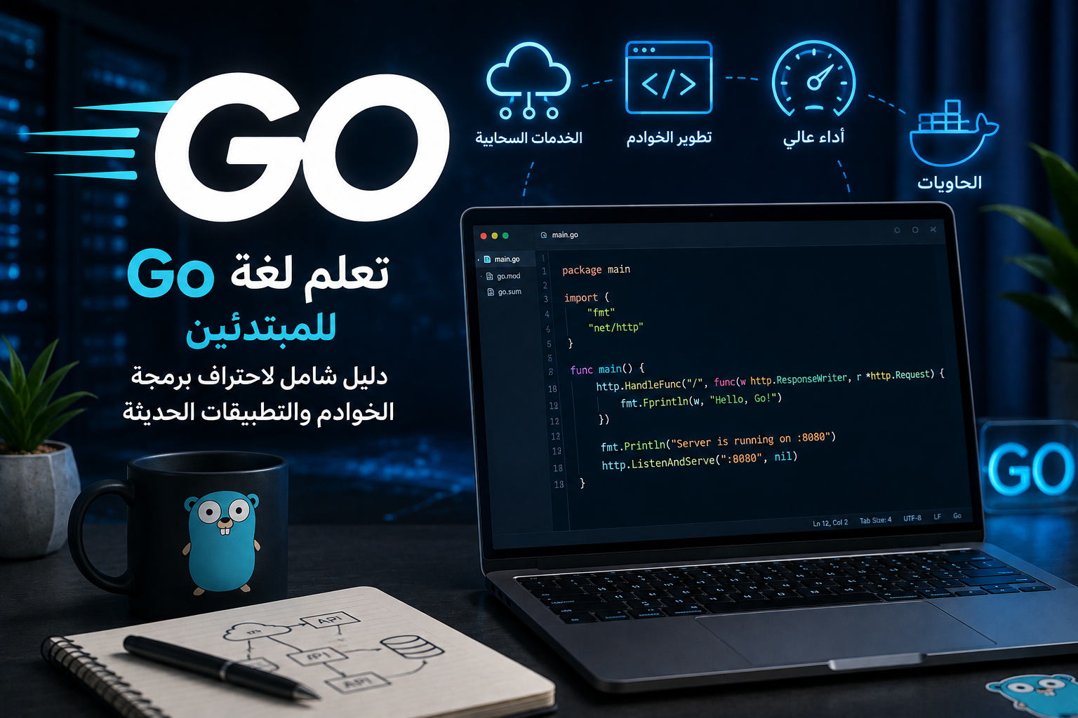 تعلم لغة Go للمبتدئين: دليل شامل لاحتراف برمجة الخوادم والتطبيقات الحديثة