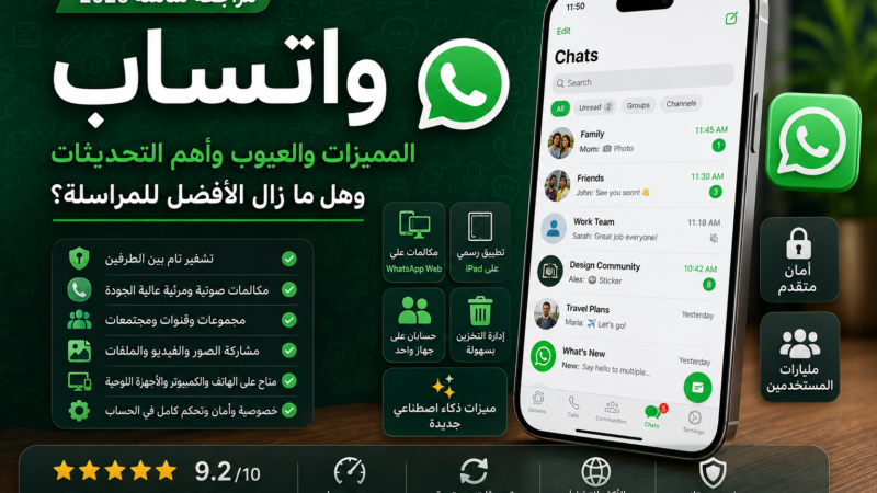 مراجعة واتساب 2026: المميزات والعيوب وأهم التحديثات وهل ما زال الأفضل للمراسلة؟