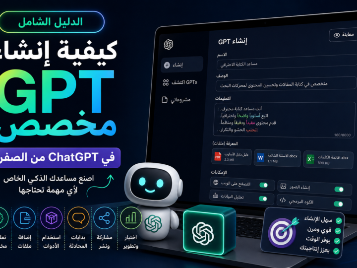 كيفية إنشاء GPT مخصص في ChatGPT من الصفر: الدليل الكامل لصناعة مساعد ذكي خاص بك