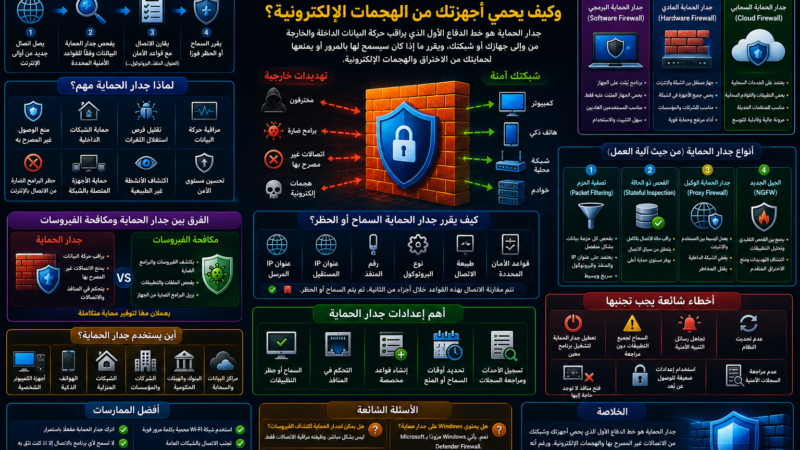 ما هو جدار الحماية (Firewall)؟ وكيف يحمي أجهزتك من الهجمات الإلكترونية؟