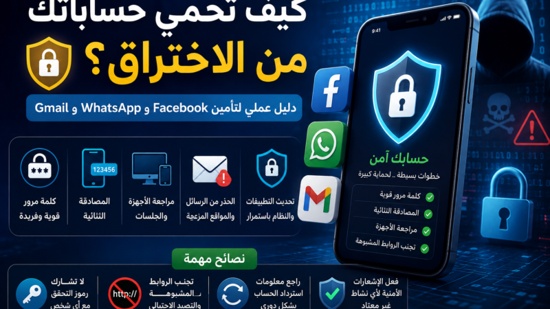 كيف تحمي حساباتك من الاختراق؟ دليل عملي لتأمين Facebook وWhatsApp وGmail