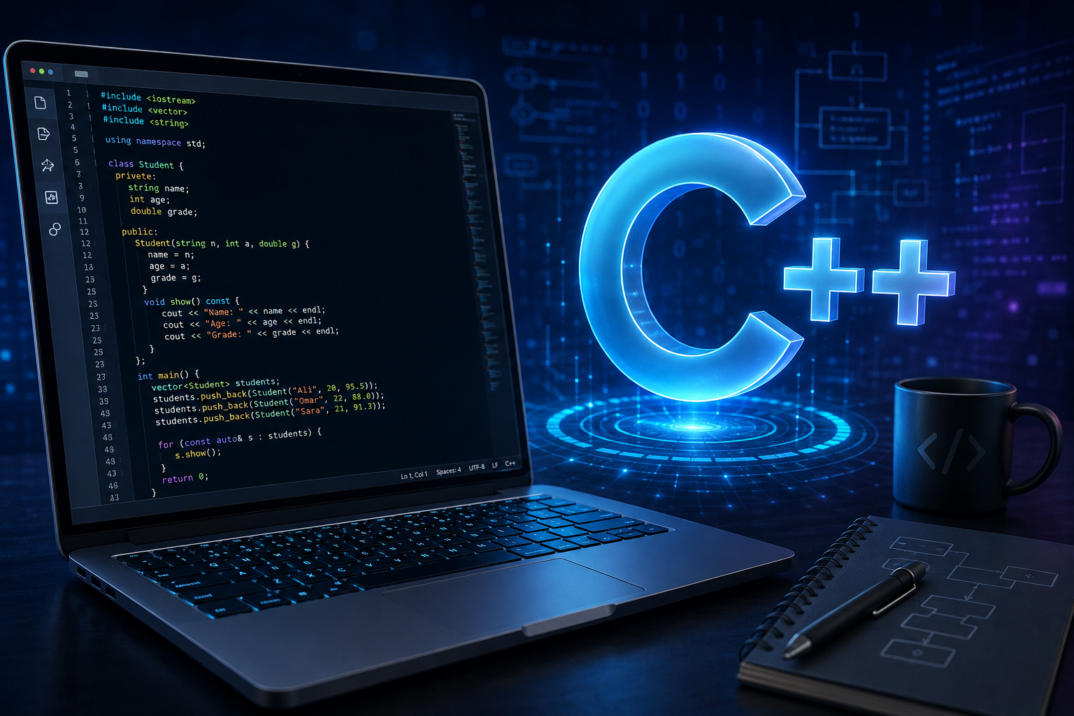 تعلم لغة C++ للمبتدئين: دليل شامل لاحتراف البرمجة وبناء التطبيقات