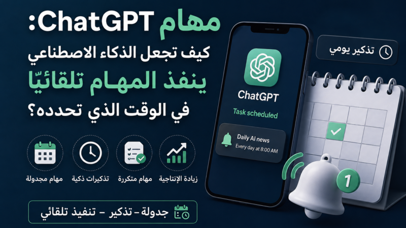 مهام ChatGPT: كيف تجعل الذكاء الاصطناعي ينفذ المهام تلقائيًا في الوقت الذي تحدده؟