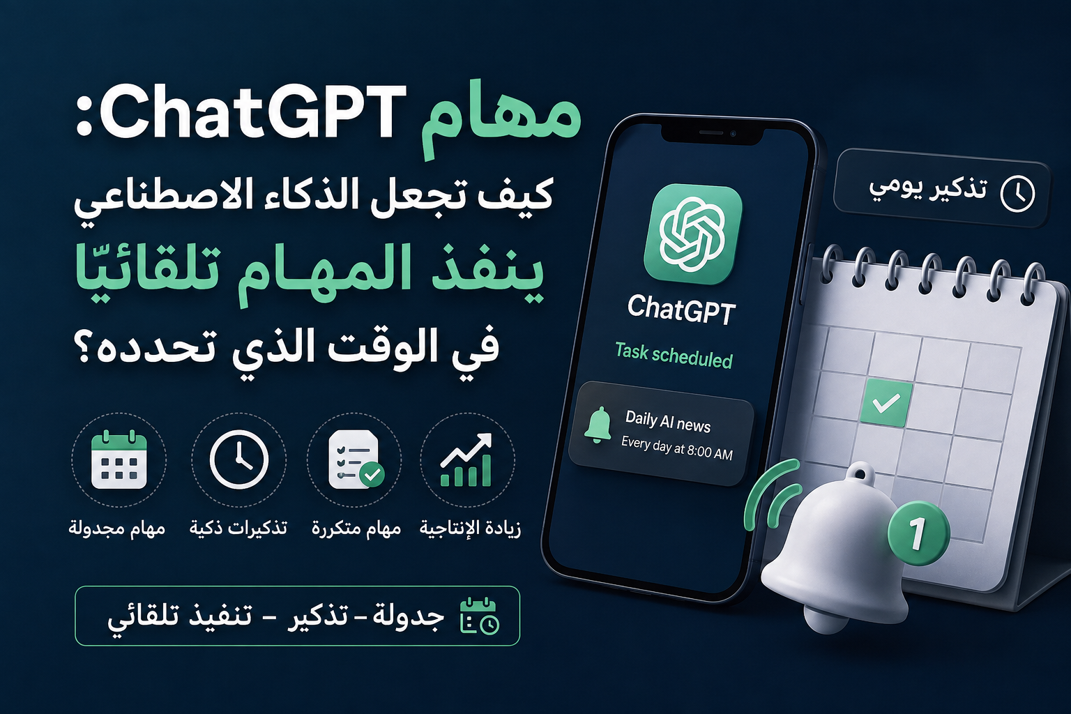 مهام ChatGPT: كيف تجعل الذكاء الاصطناعي ينفذ المهام تلقائيًا في الوقت الذي تحدده؟