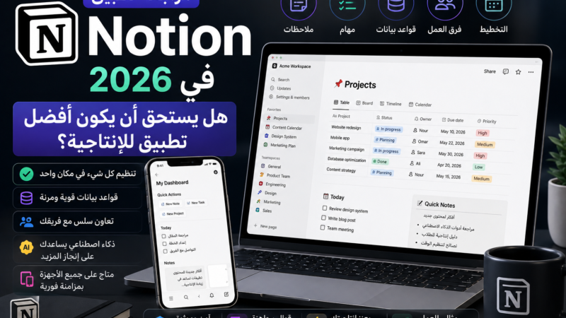 مراجعة تطبيق Notion في 2026: هل يستحق أن يكون أفضل تطبيق للإنتاجية؟