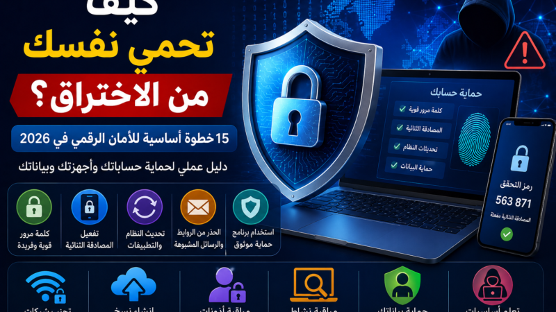 كيف تحمي نفسك من الاختراق؟ 15 خطوة أساسية للأمان الرقمي في 2026