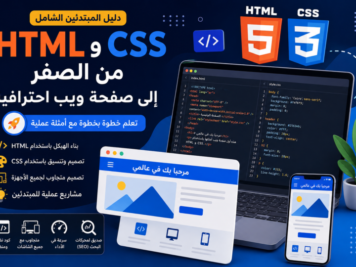 HTML وCSS للمبتدئين: تعلم بناء صفحات الويب من الصفر في 2026