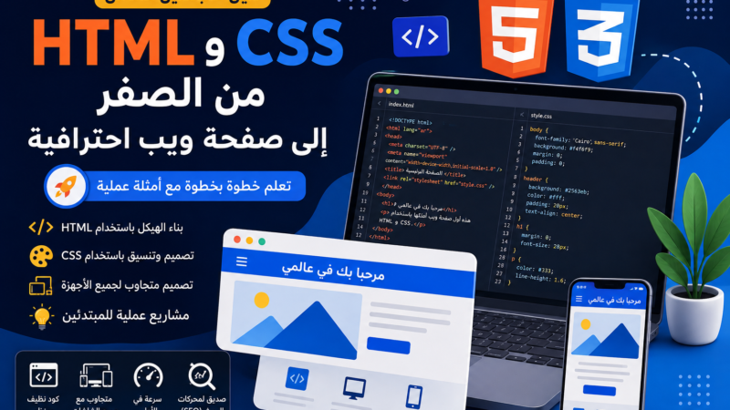 HTML وCSS للمبتدئين: تعلم بناء صفحات الويب من الصفر في 2026