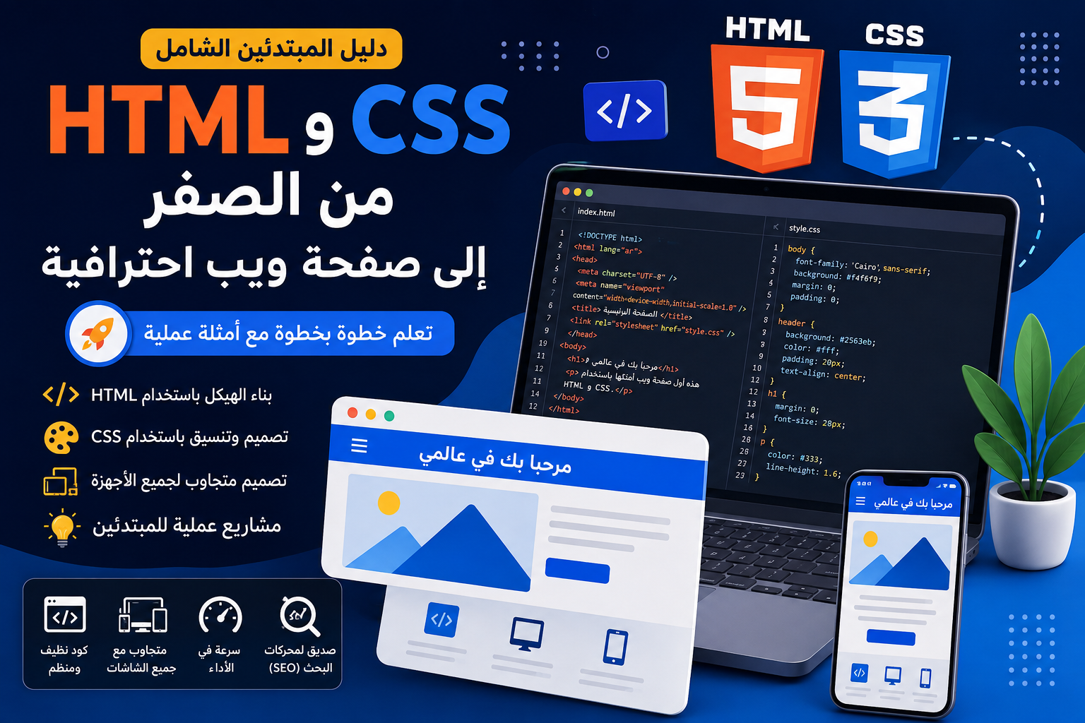 HTML وCSS للمبتدئين: تعلم بناء صفحات الويب من الصفر في 2026