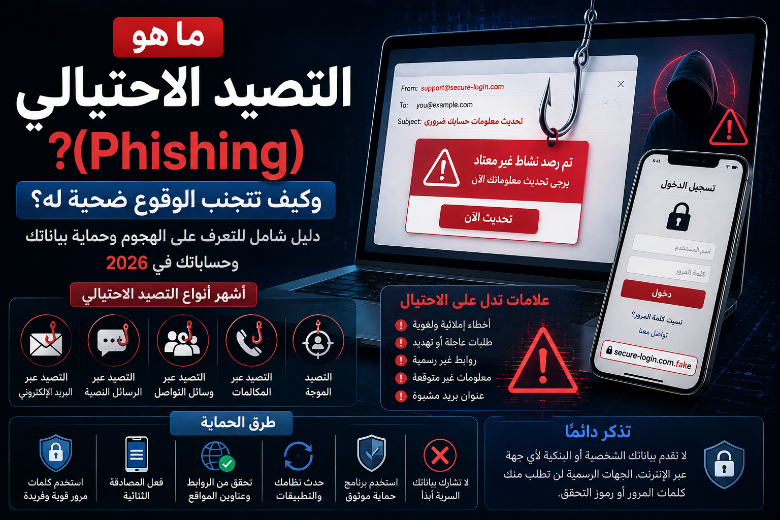 ما هو التصيد الاحتيالي (Phishing)؟ وكيف تتجنب الوقوع ضحية له؟