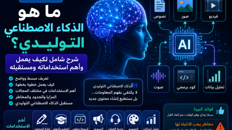 ما هو الذكاء الاصطناعي التوليدي؟ شرح شامل لكيف يعمل وأهم استخداماته ومستقبله