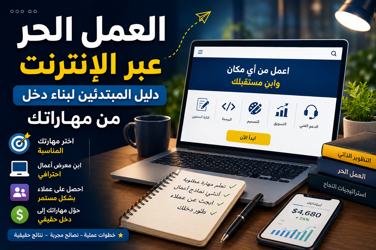 العمل الحر عبر الإنترنت: دليل المبتدئين لبناء دخل من مهاراتك