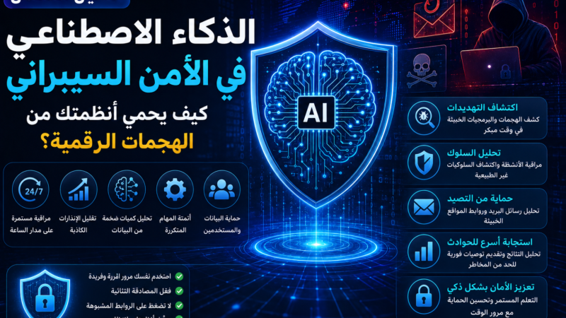 الذكاء الاصطناعي في الأمن السيبراني: كيف يحمي أنظمتك من الهجمات الرقمية؟